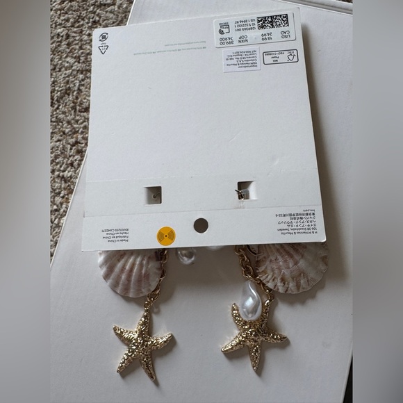 H&M Gold Starfish and Shell Drop Earrings - Picture 4 of 8